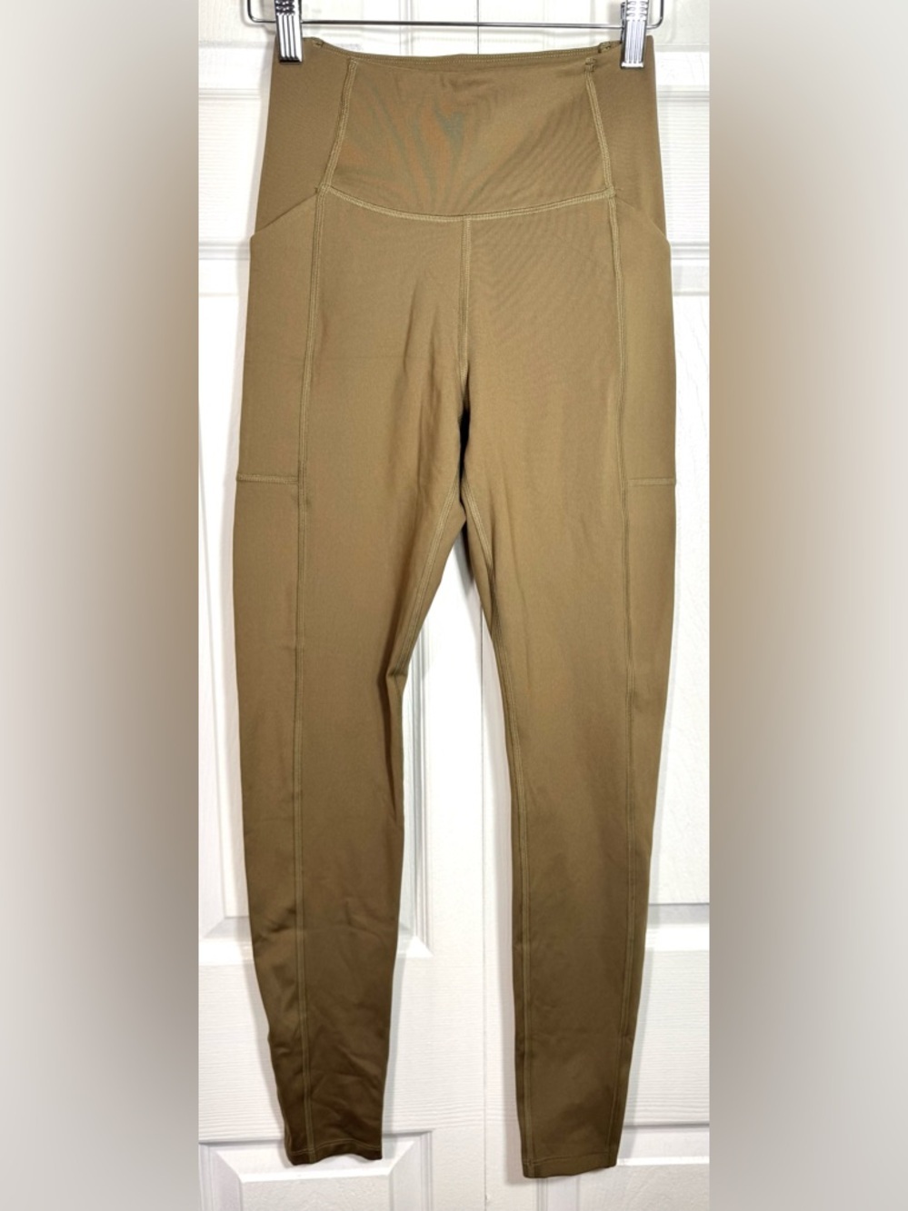 Girlfriend Collective Compressive Pocket Leggings Tan Olive 7/8 High Rise S